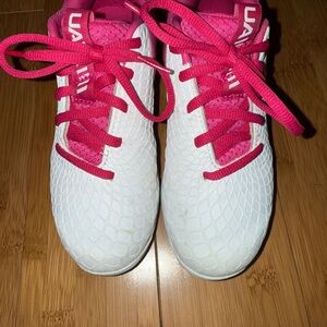 Under Armour White and Pink Cleats